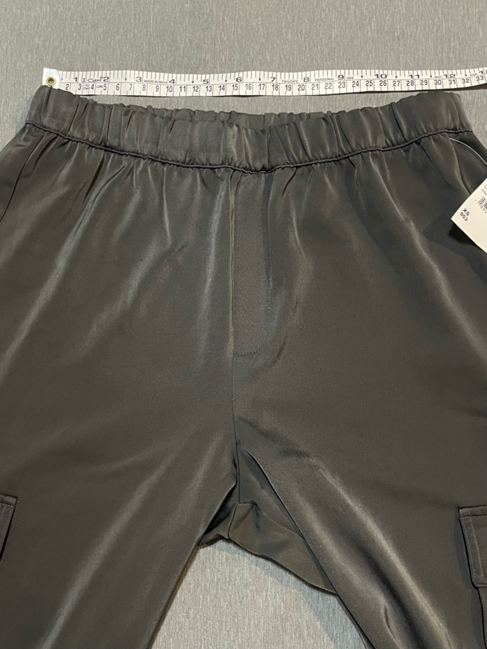 Splendid Satin Cargo Joggers Charcoal XS High Rise Luxe Athleisure Streetwear - Picture 7 of 12